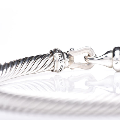 David Yurman Sterling Silver Diamond 5mm Cable Buckle Bracelet 4 of 5