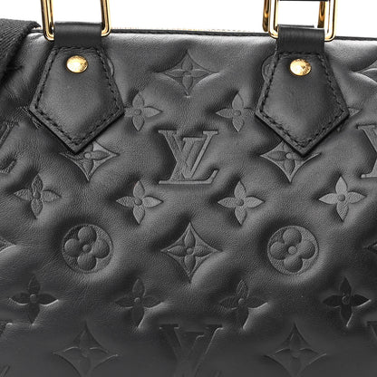 Louis Vuitton Lambskin Embossed Monogram Speedy 22 Bandouliere Black 6 of 9