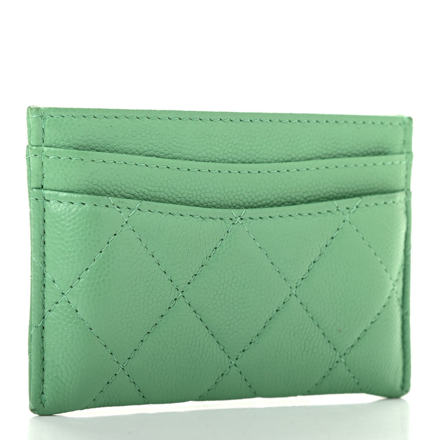 Chanel Caviar Quilted Card Holder Green 3 of 8
