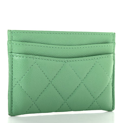 Chanel Caviar Quilted Card Holder Green 3 of 8