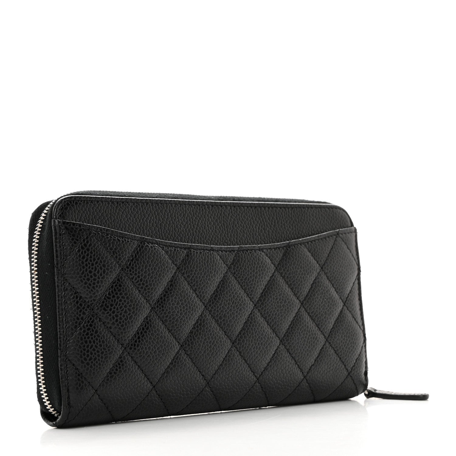 Chanel Caviar Quilted Large Gusset Zip Around Wallet Black 3 of 9