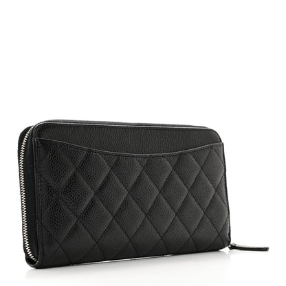 Chanel Caviar Quilted Large Gusset Zip Around Wallet Black 3 of 9