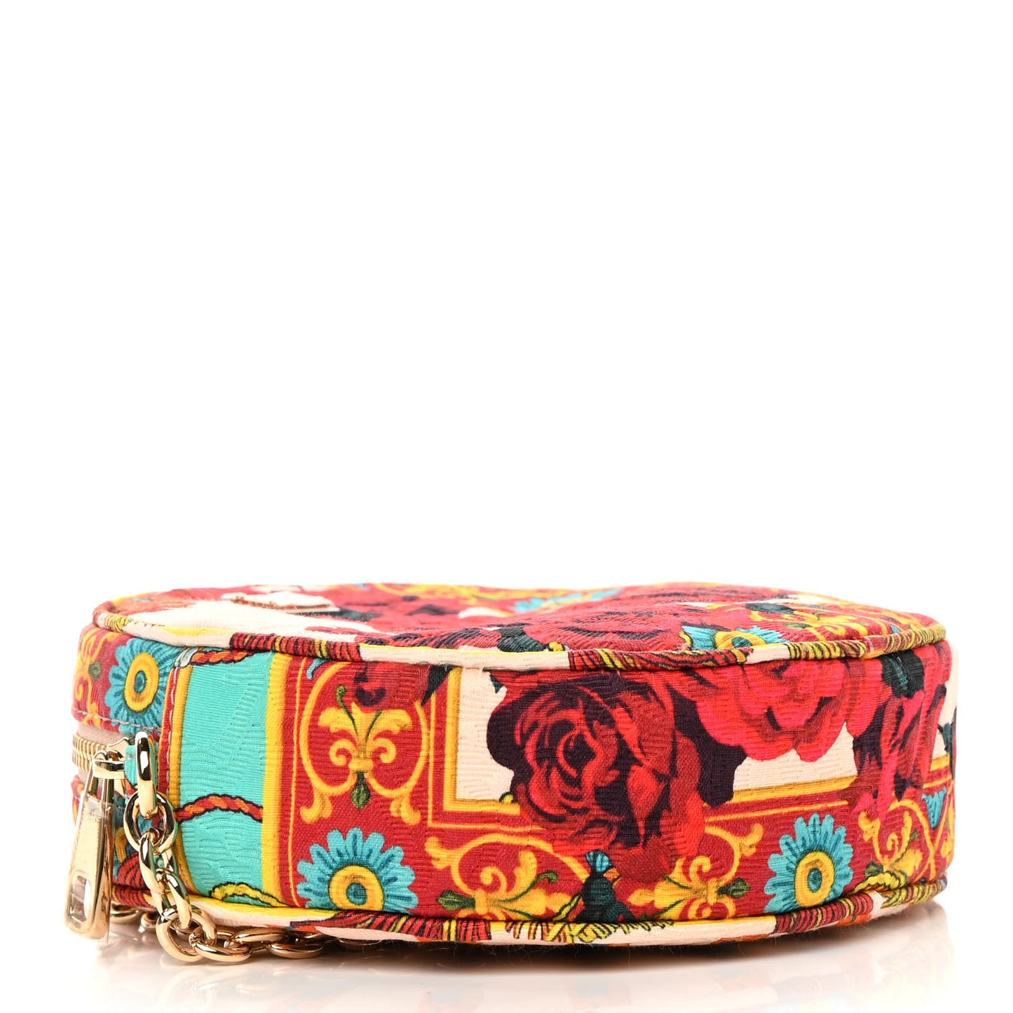 Fabric Floral Print Round Crossbody Multicolor