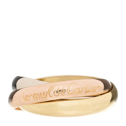 Cartier 18K Pink Yellow White Gold Classic Les Must De Cartier Trinity Ring 54 6.75 1 of 5