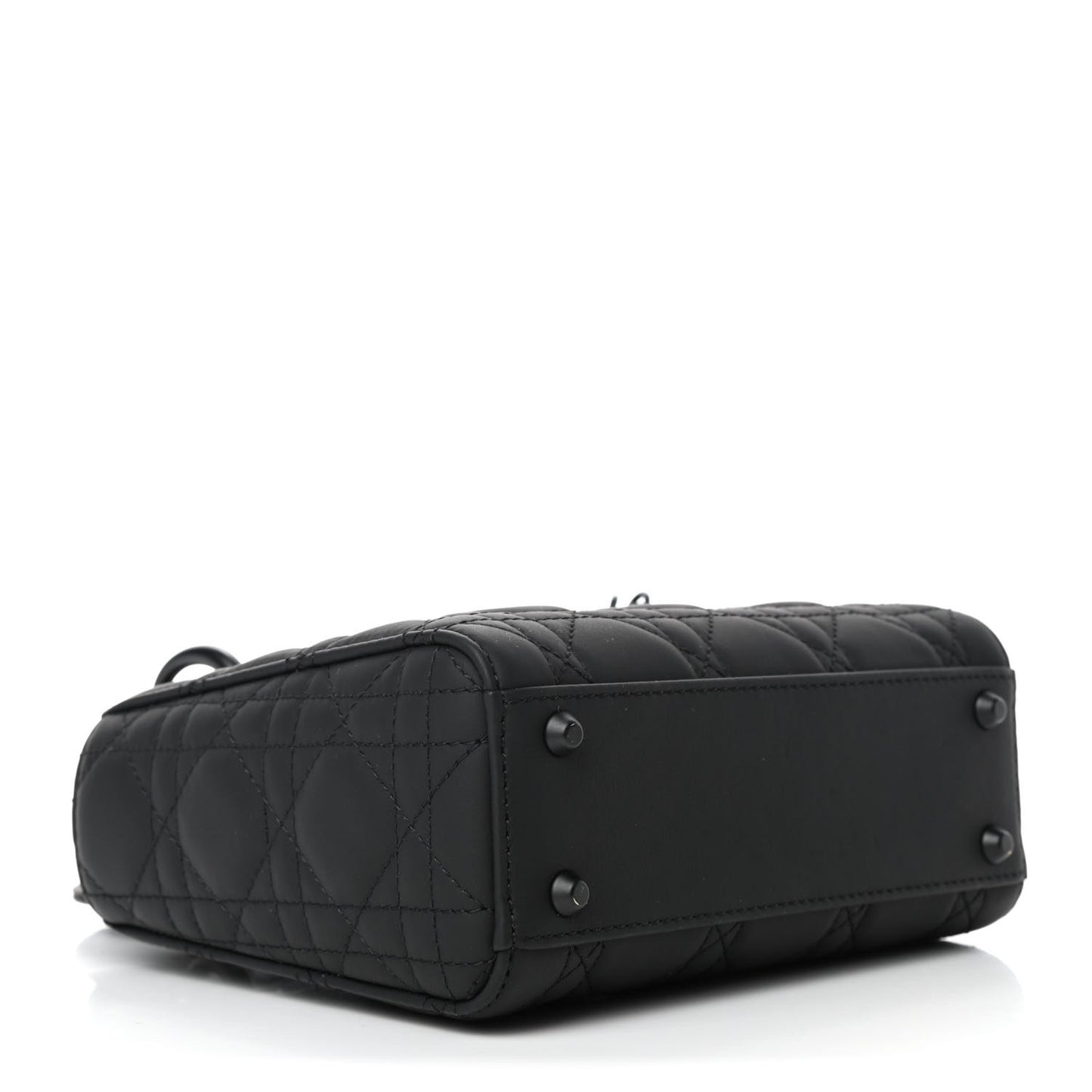 Ultra Matte Calfskin Cannage Mini Lady Dior Black