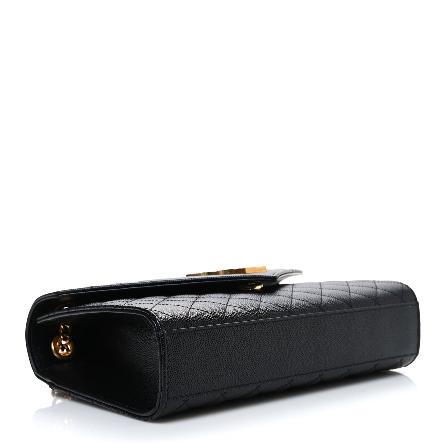 Grain De Poudre Textured Mixed Matelasse Triquilt Medium Monogram Satchel Black