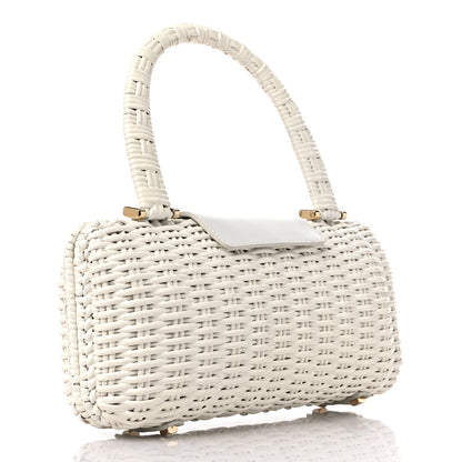 Salvatore Ferragamo Woven Handle Satchel White 3 of 12