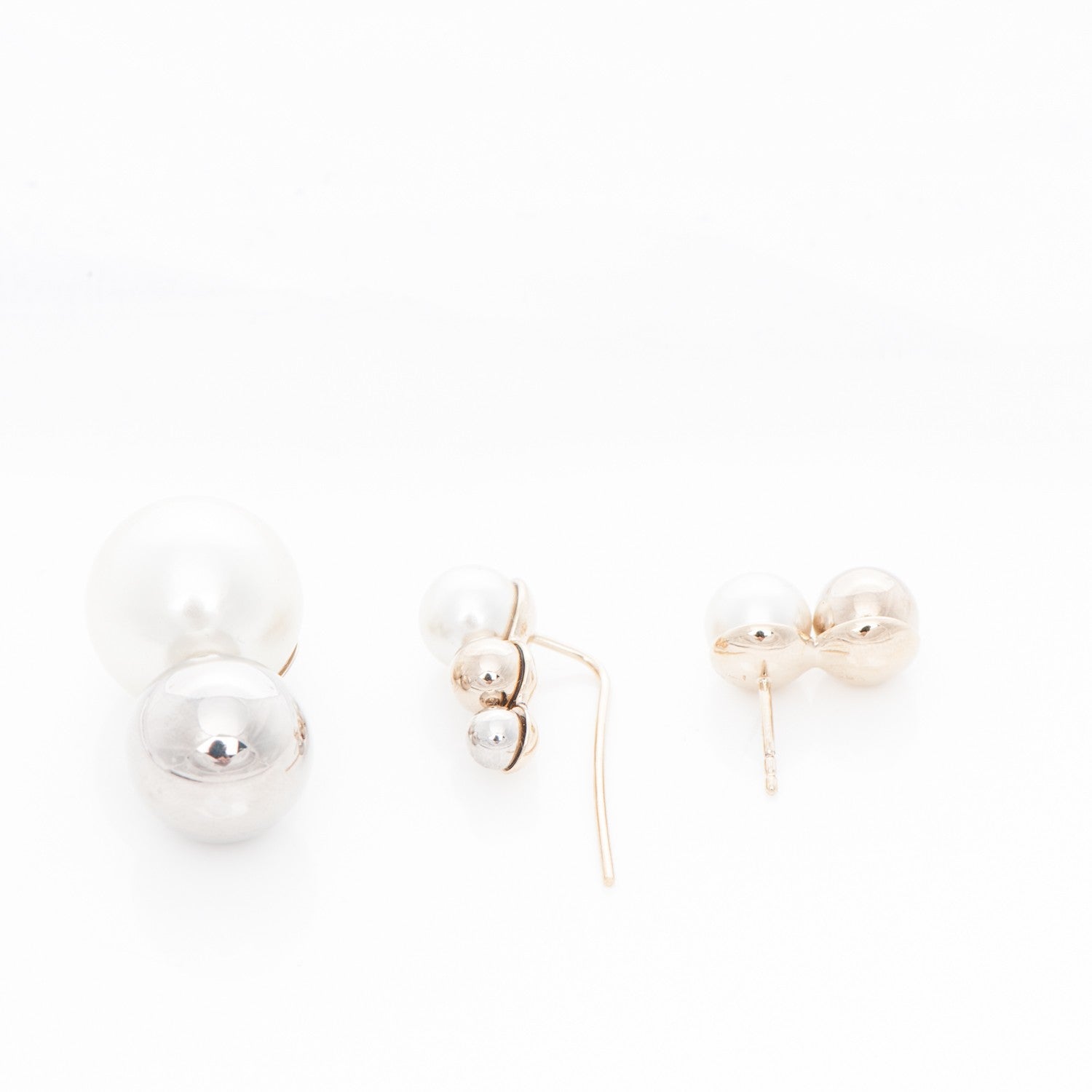 Christian Dior Pearl Mise En Dior Tri Double Tribal Earrings 5 of 5