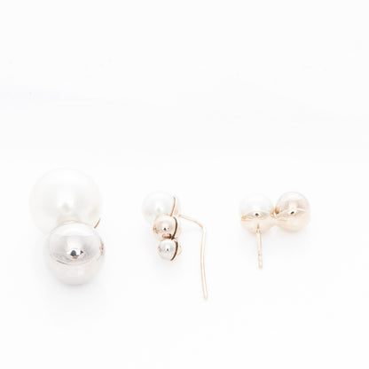 Christian Dior Pearl Mise En Dior Tri Double Tribal Earrings 5 of 5
