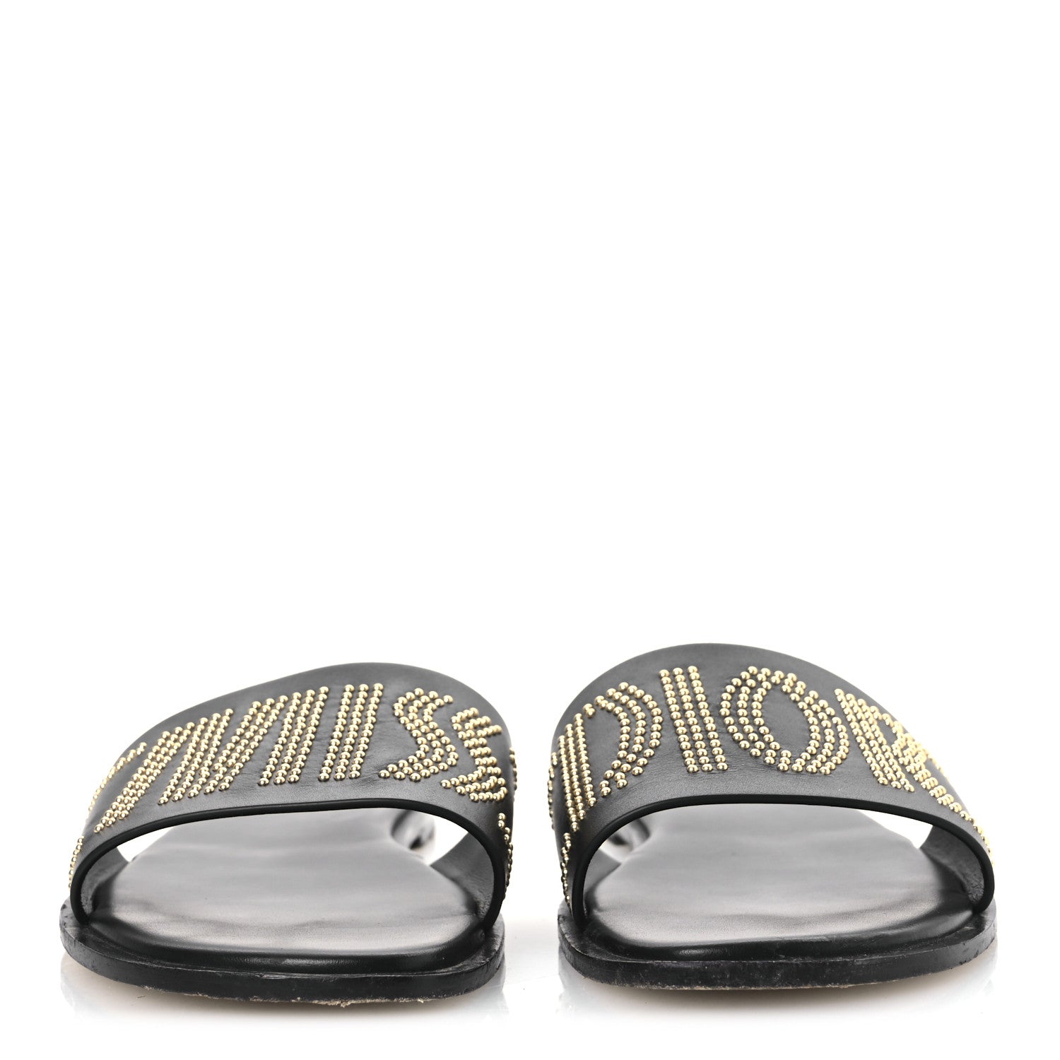 Christian Dior Calfskin Studded Dway Slide Sandals 39.5 Black 3 of 15