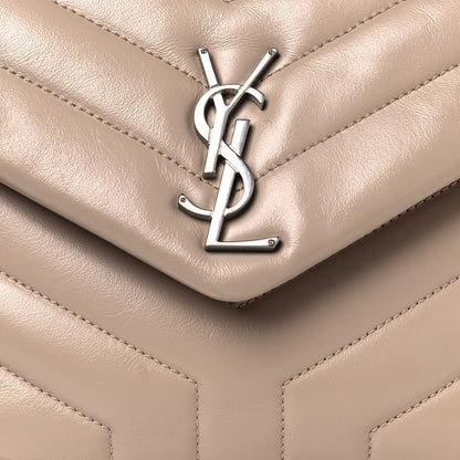 Saint Laurent Calfskin Y Quilted Monogram Small Loulou Chain Satchel Dark Beige 6 of 10