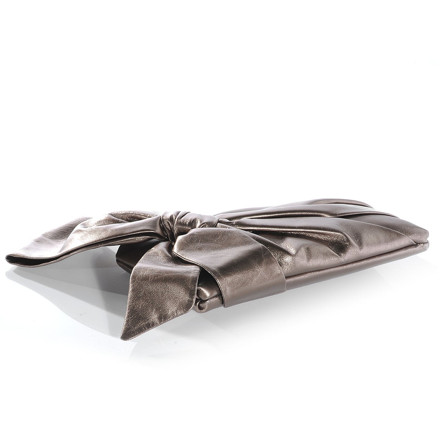 Metallic Nappa Bow Clutch Sasso