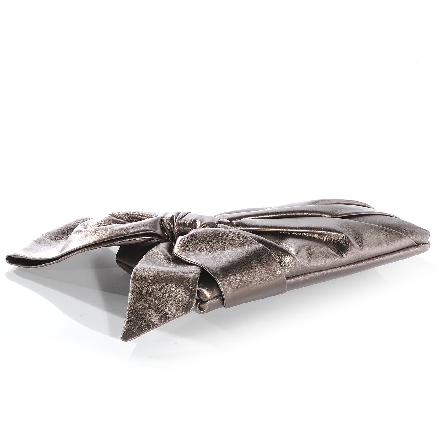 Valentino Garavani Metallic Nappa Bow Clutch Sasso 4 of 7