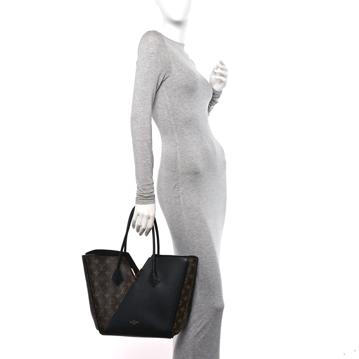 Louis Vuitton Calfskin Monogram Kimono Tote Black 2 of 9