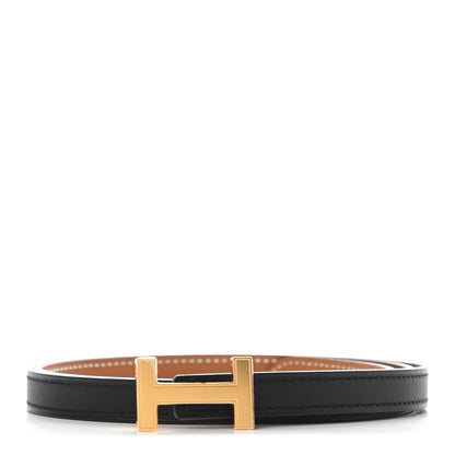 Hermes Swift Epsom 13mm Focus Belt 80 Black Gold 1 of 6