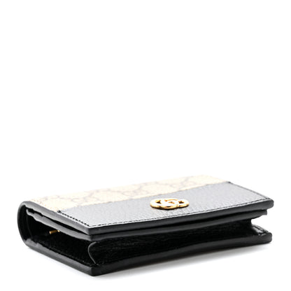Gucci Dollar Calfskin GG Supreme Monogram GG Marmont Card Case Black Beige Ebony 4 of 9