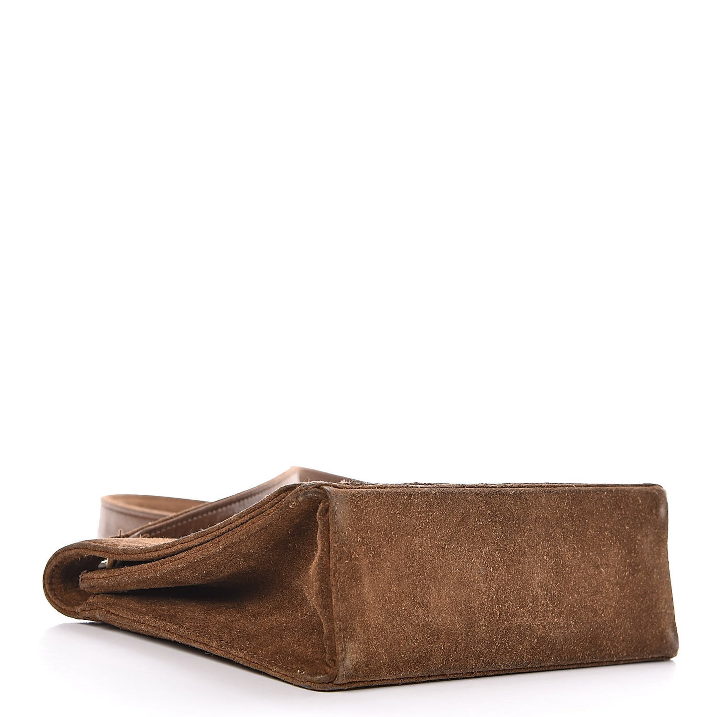 Suede Stitched Shoulder Bag Brown