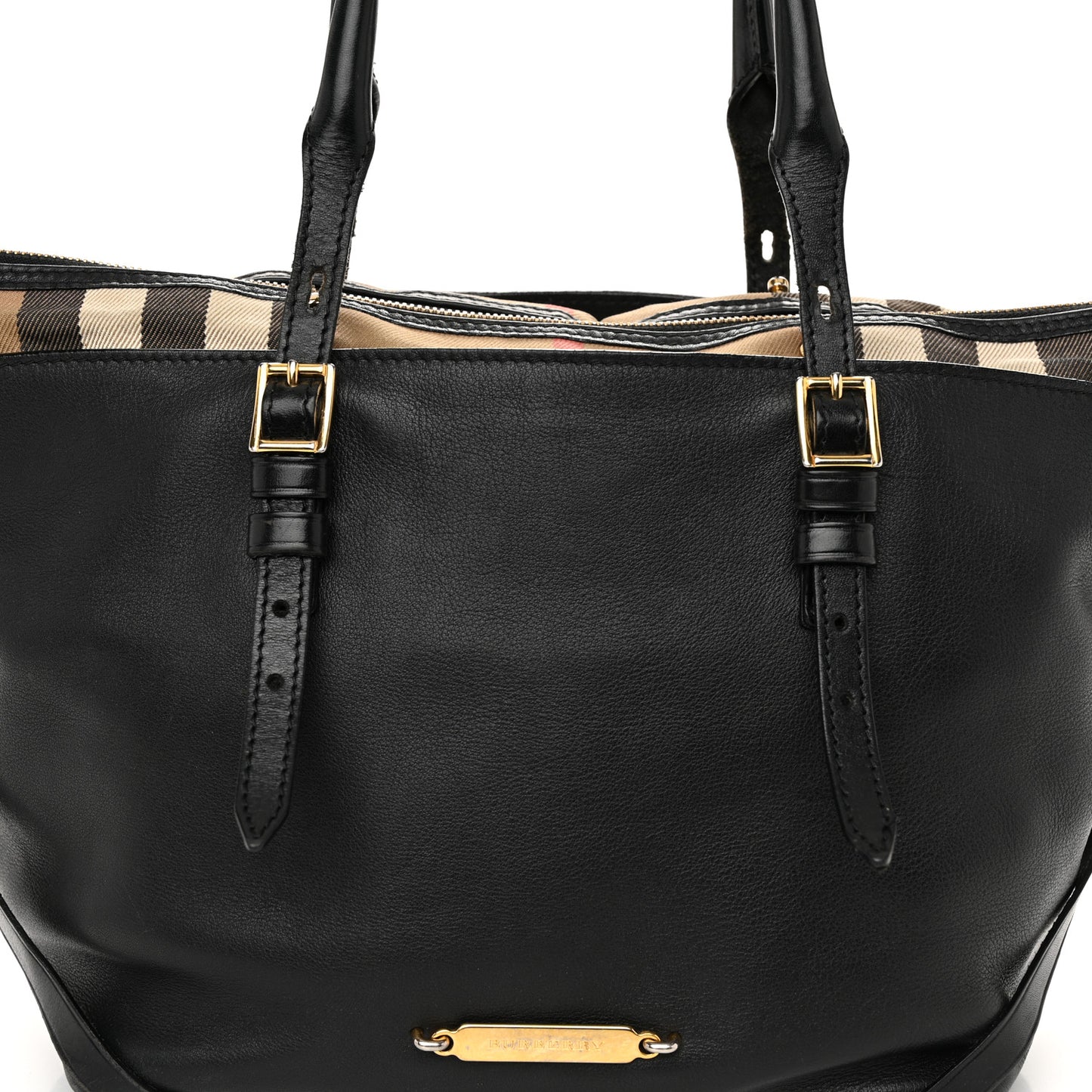 Calfskin House Check Small Salisbury Tote Black