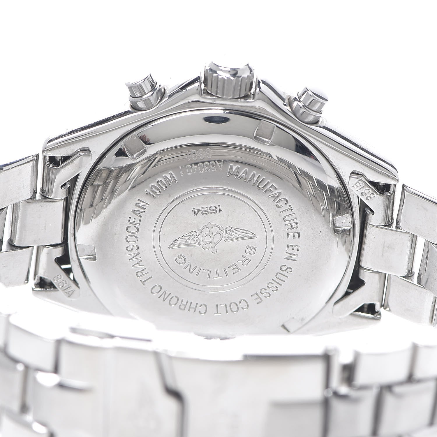 Breitling Stainless Steel 40mm Transocean Chronograph Quartz Watch A53040.1 4 of 5