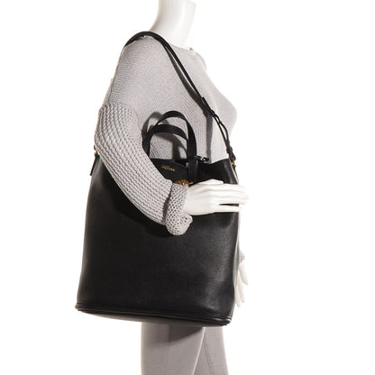 Alexander McQueen Pebbled Calfskin North South Skull Padlock Tote Black 2 of 7