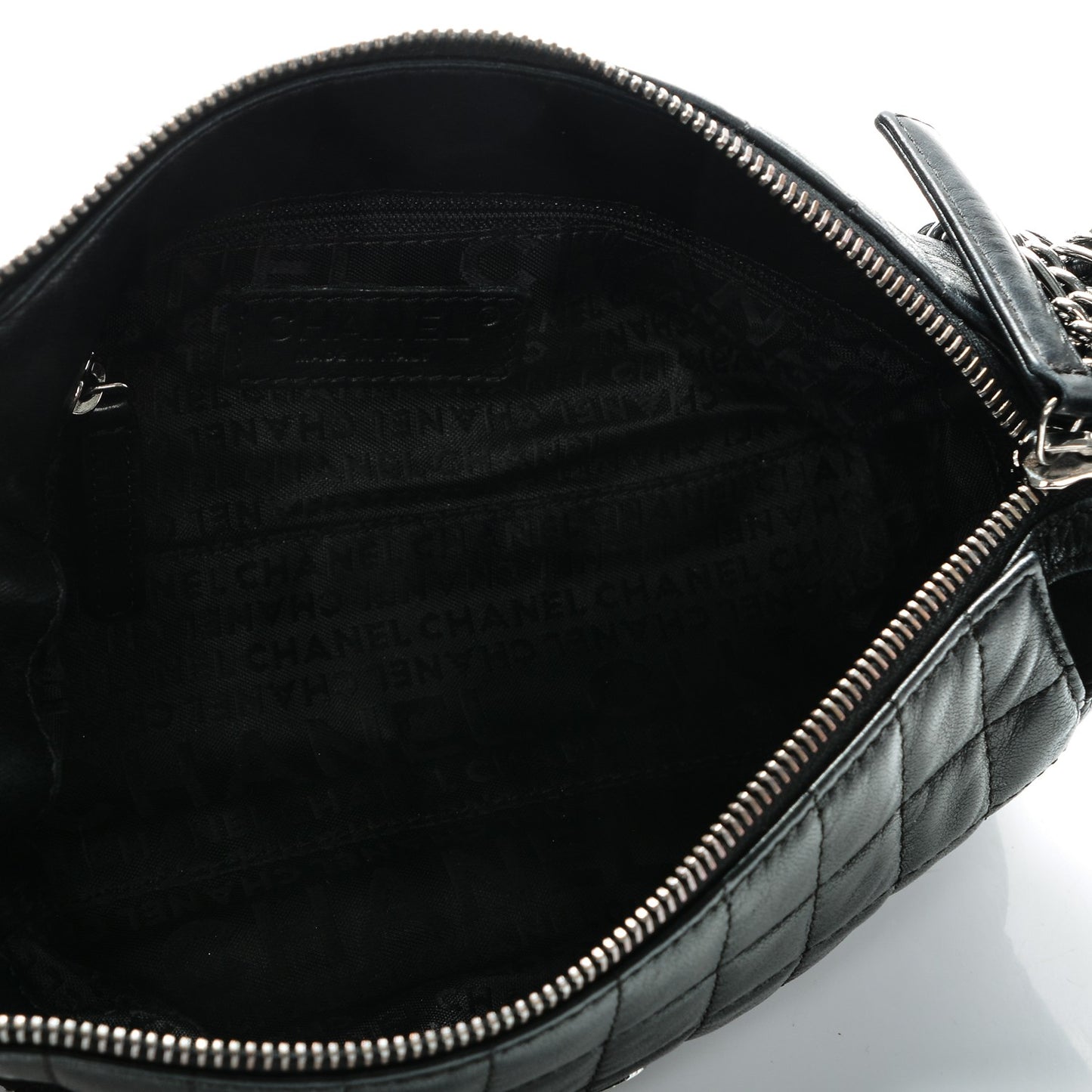 Lambskin Quilted Chocolate Bar Shoulder Bag Black