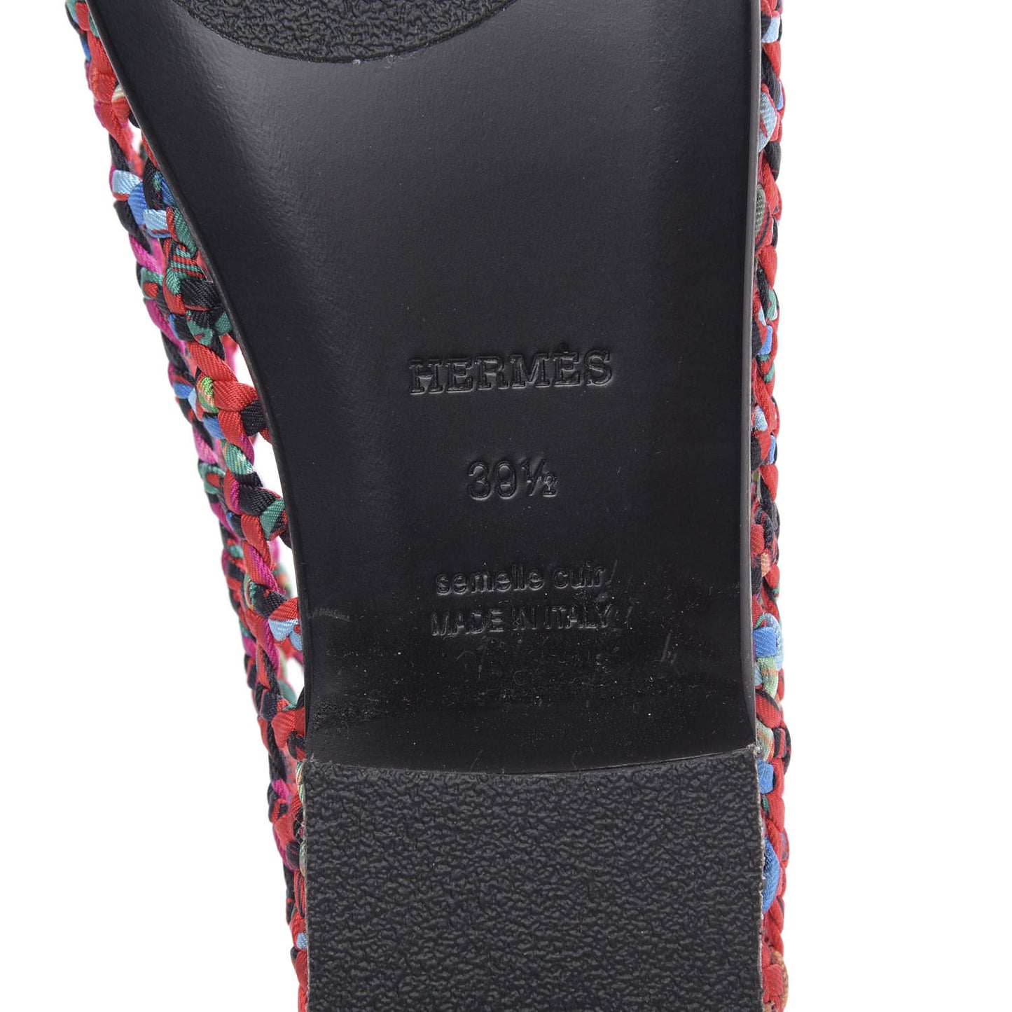 Printed Silk Braided Minorque Ballerina Flats 39.5 Multicolor