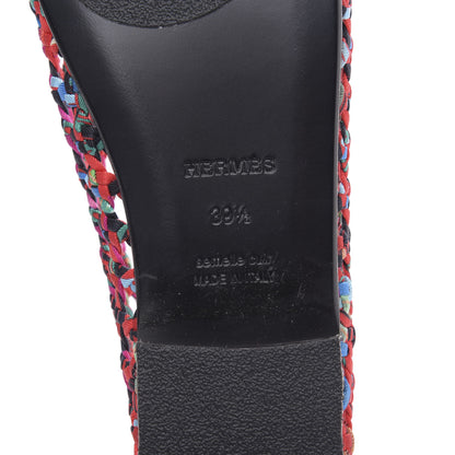 Hermes Printed Silk Braided Minorque Ballerina Flats 39.5 Multicolor 7 of 8