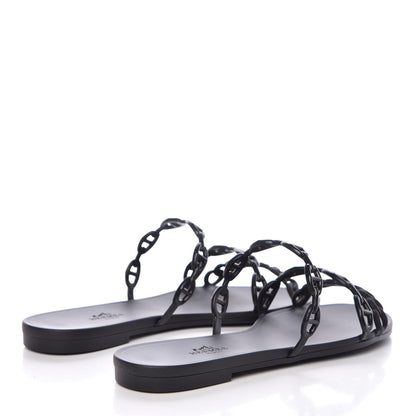 Hermes Rubber Chaine d'Ancre Rivage Sandals 38 Black 4 of 8