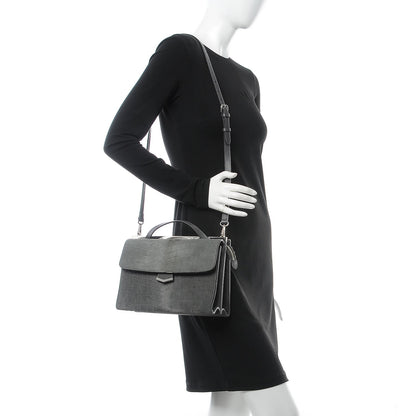 Fendi Calf Hair Crocodile Printed Demi Jour Shoulder Bag Grey 2 of 9