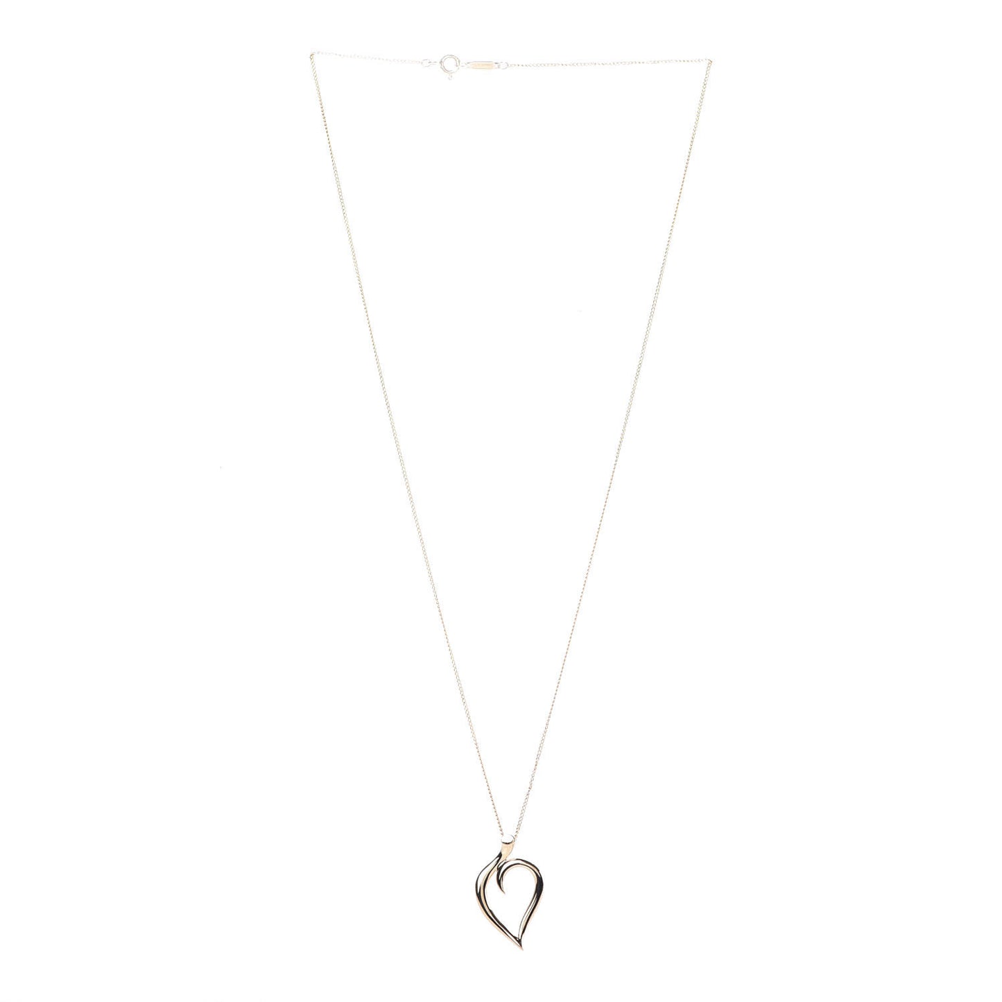 18K Yellow Gold Open Leaf Pendant Necklace