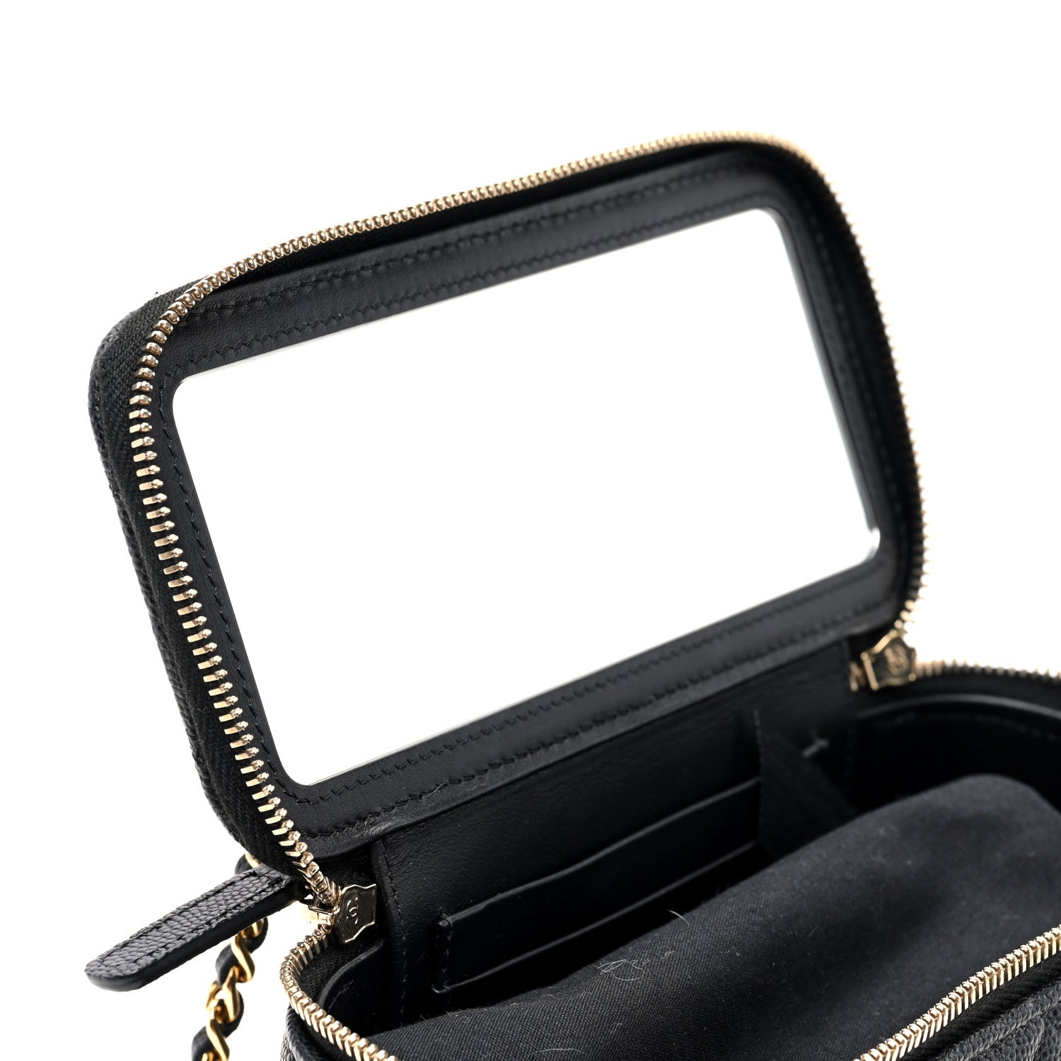 Chanel Caviar Quilted Enamel Coco Casino Small Vanity Case With Chain Black 8 of 11