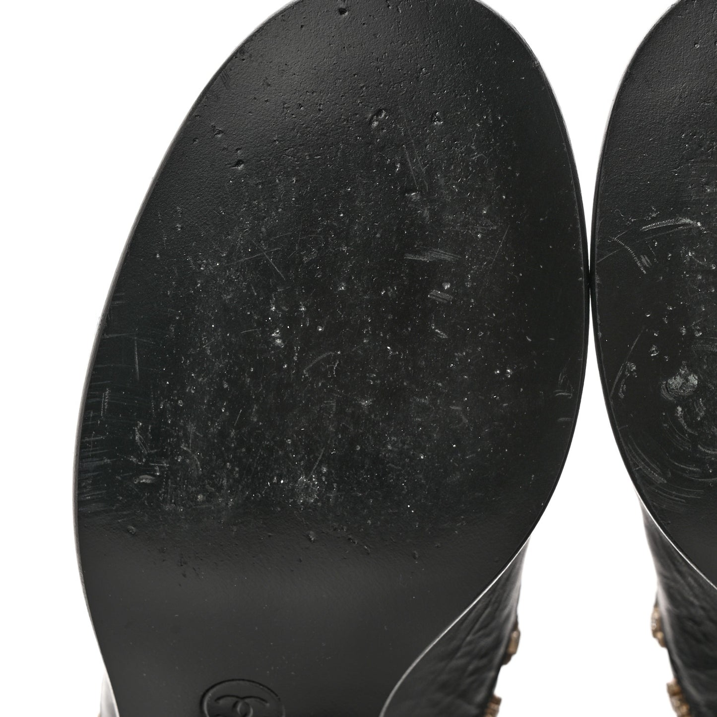 Tumbled Calfskin Short Boots 38.5 Black