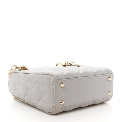 Christian Dior Metallic Lambskin Cannage Mini Lady Dior Grey 4 of 12