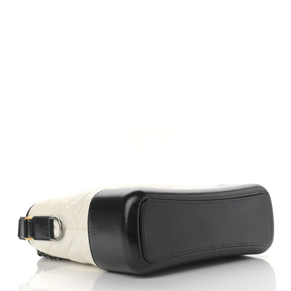 Chanel Aged Calfskin Quilted Medium Gabrielle Hobo Black White 4 of 10