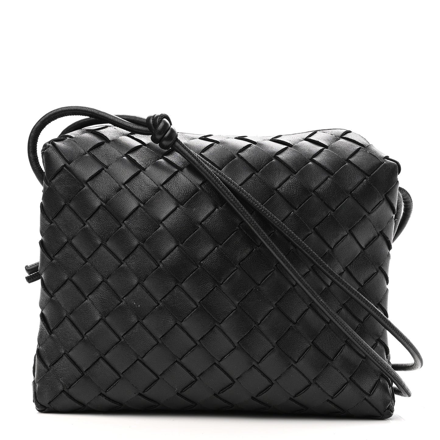 Nappa Intrecciato Small Loop Camera Bag Black