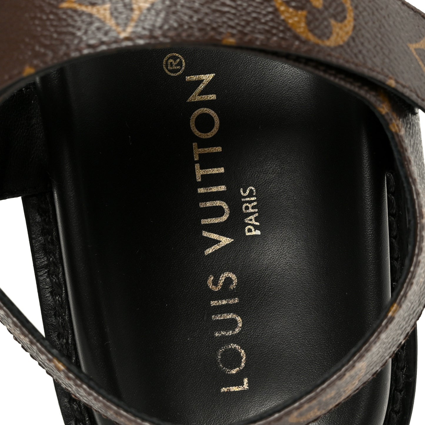 Monogram LV Sunset Comfort Flat Sandals 40 Cacao Brown