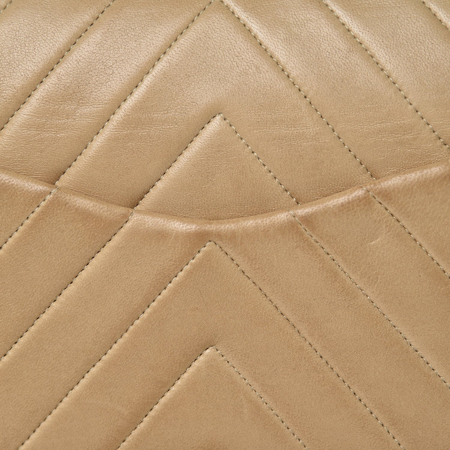 Chanel Lambskin Chevron Quilted Medium Double Flap Beige 14 of 21