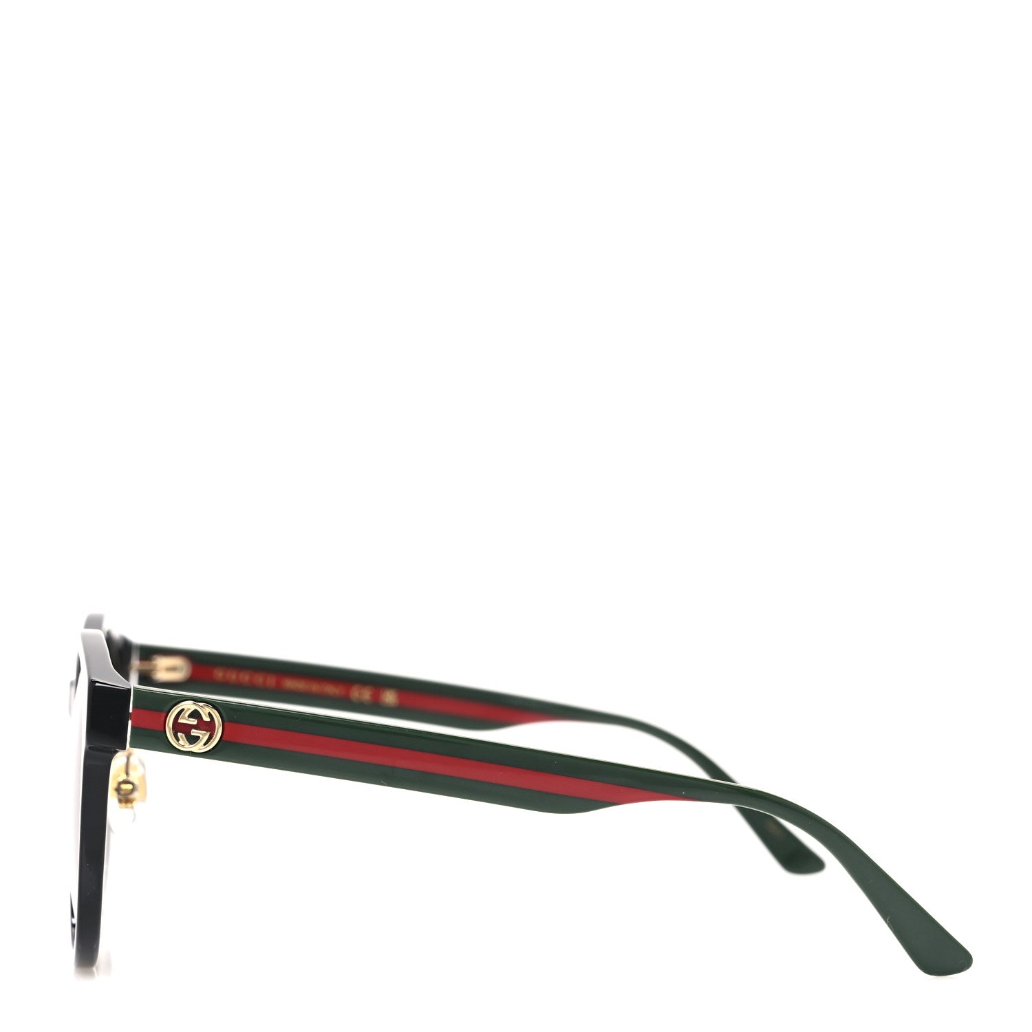 Gucci Acetate GG Web Round Eye Sunglasses GG0416SK Black 3 of 8