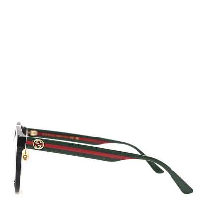 Gucci Acetate GG Web Round Eye Sunglasses GG0416SK Black 3 of 8