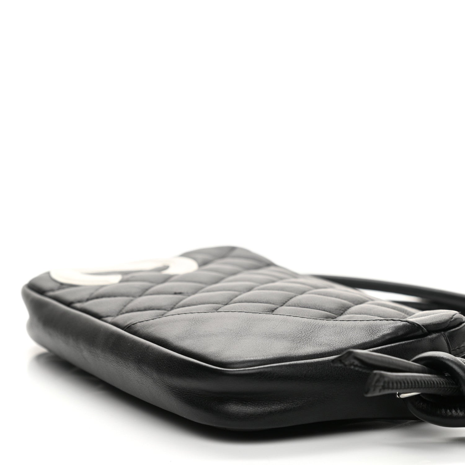 Chanel Calfskin Quilted Cambon Pochette Black White 9 of 10