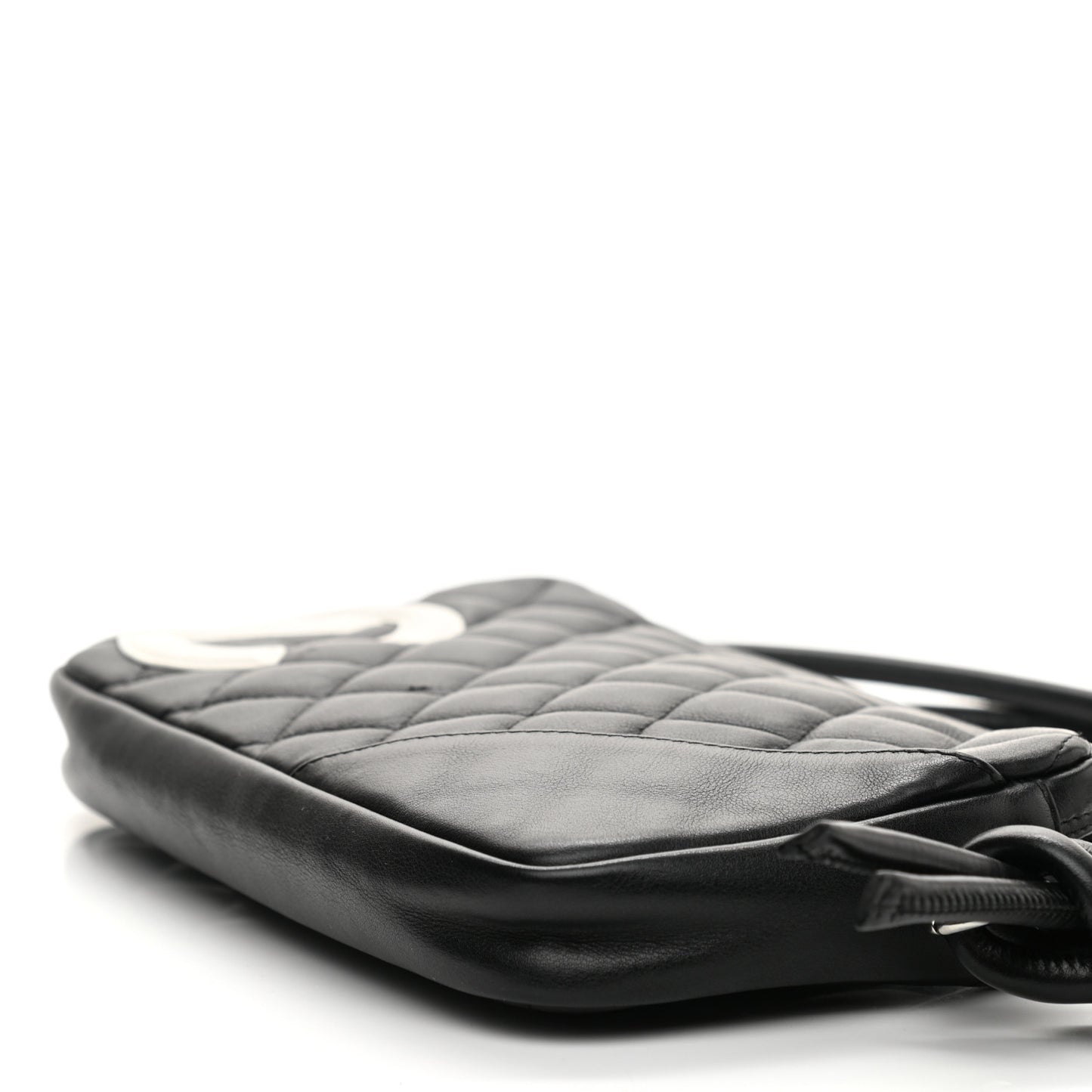 Calfskin Quilted Cambon Pochette Black White