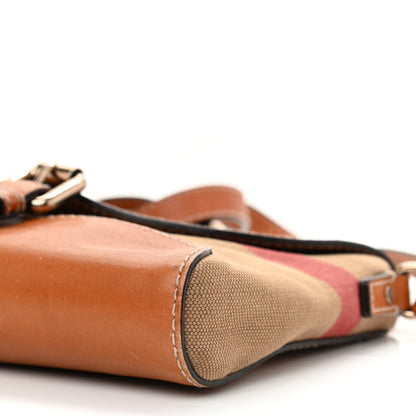 Burberry Canvas House Check Small Henham Crossbody Tan 9 of 13