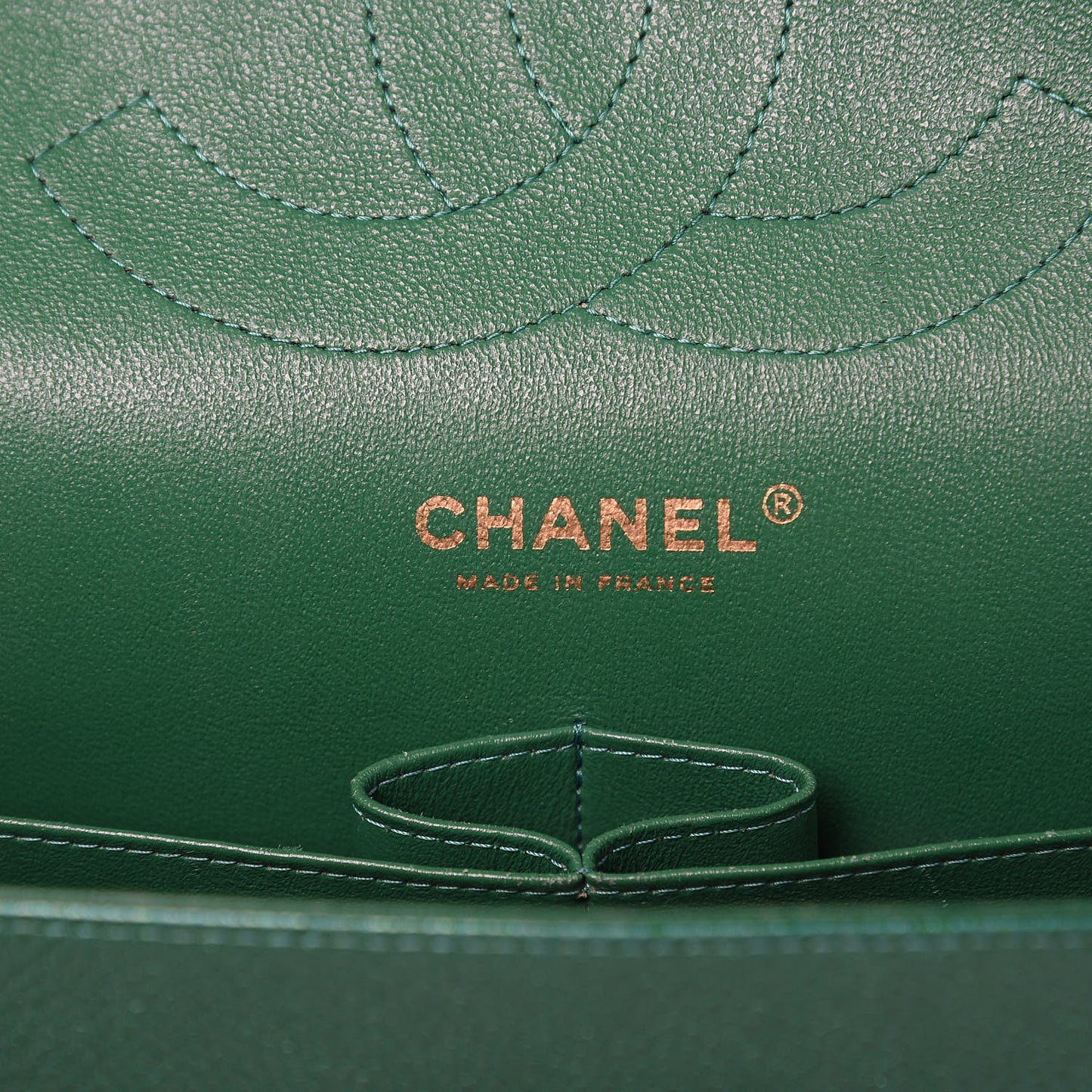 Metallic Caviar Quilted Jumbo Double Flap Green