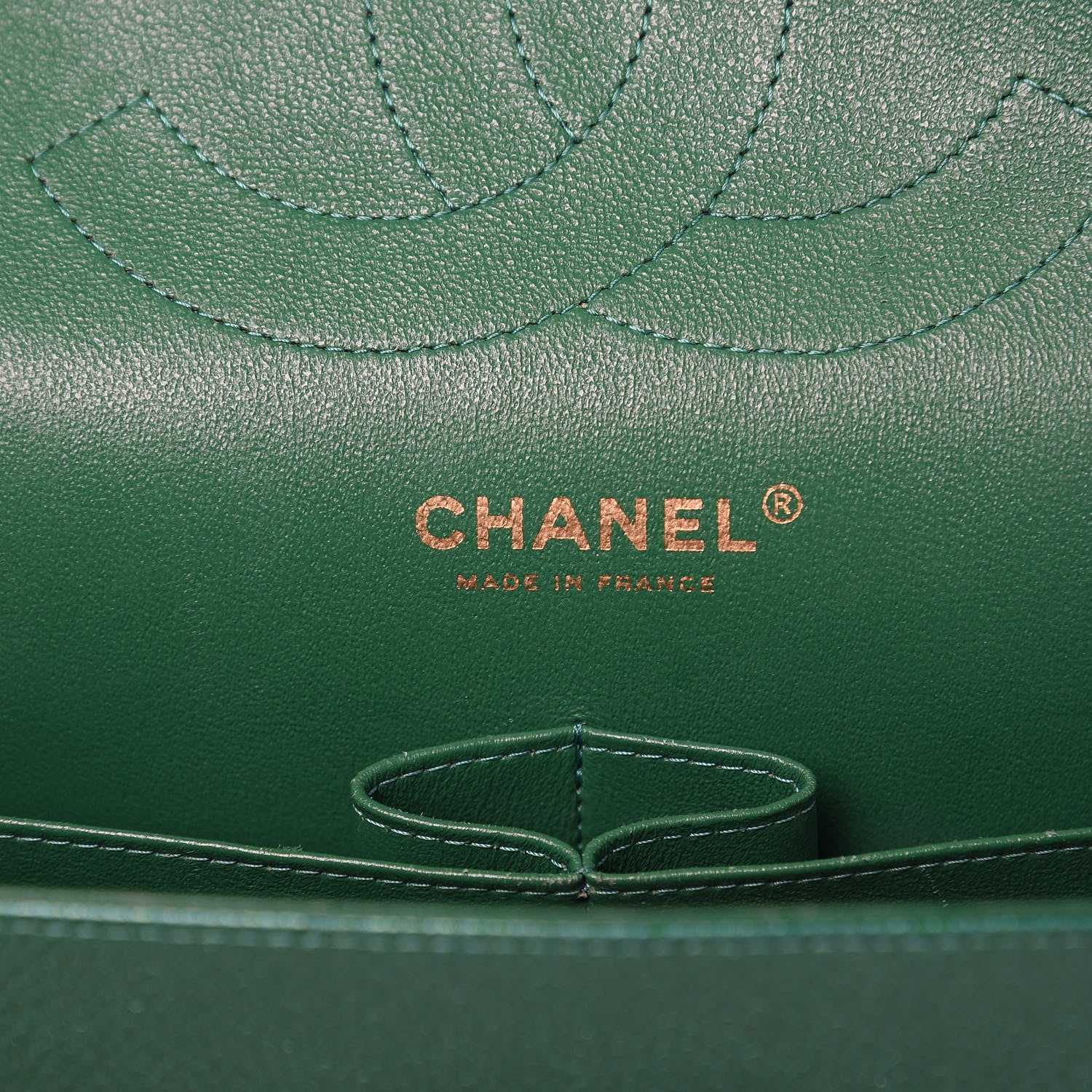 Chanel Metallic Caviar Quilted Jumbo Double Flap Green 6 of 13