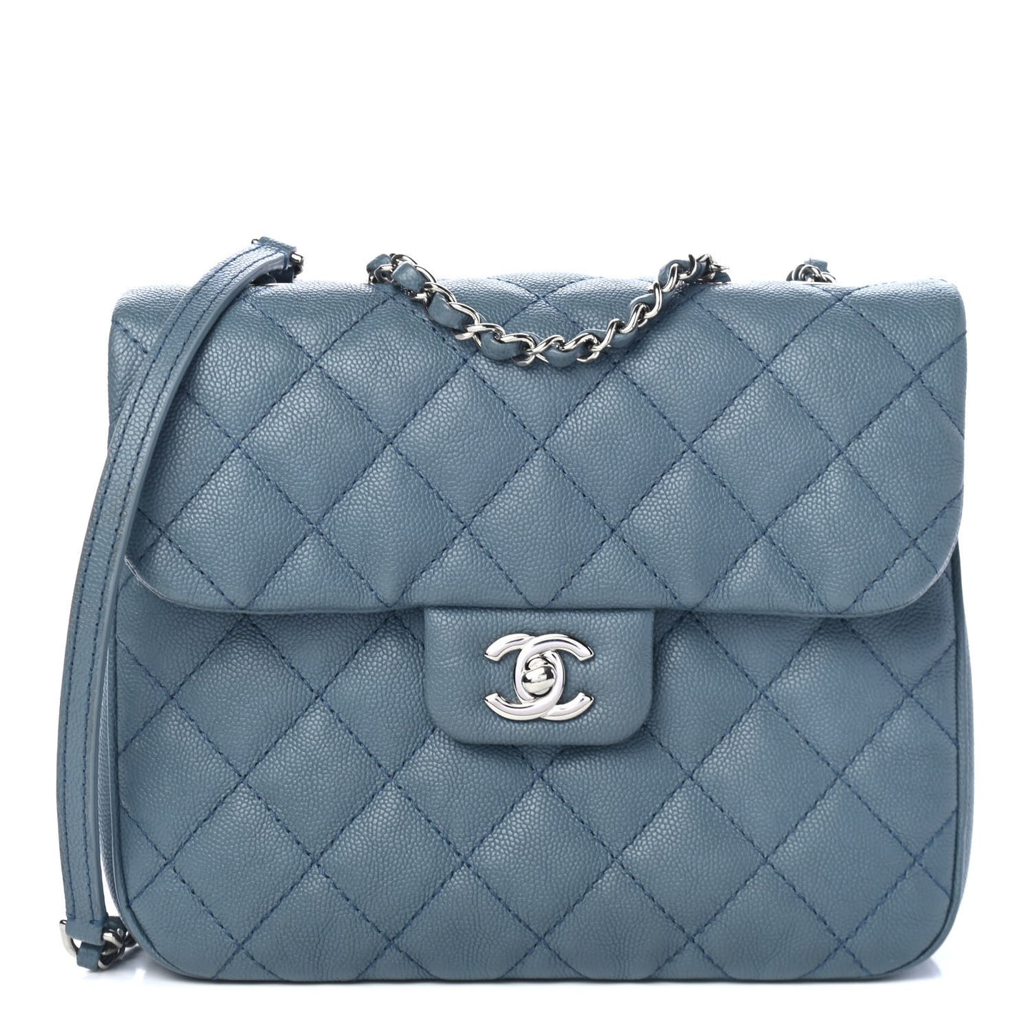 Caviar Quilted Medium Urban Companion Flap Blue