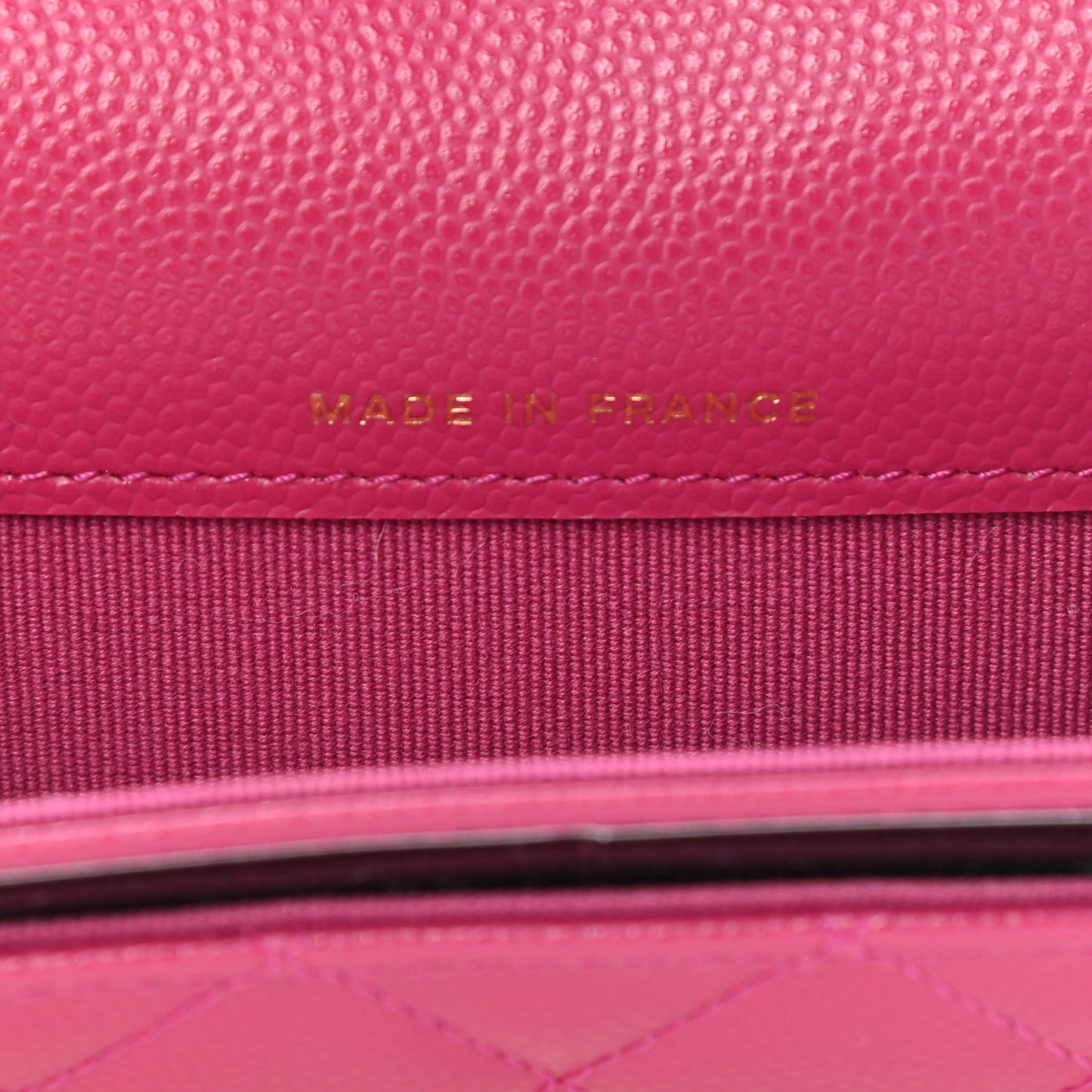 Caviar Quilted Flap Card Holder Wallet Fuchsia