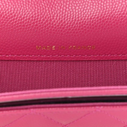 Chanel Caviar Quilted Flap Card Holder Wallet Fuchsia 7 of 12