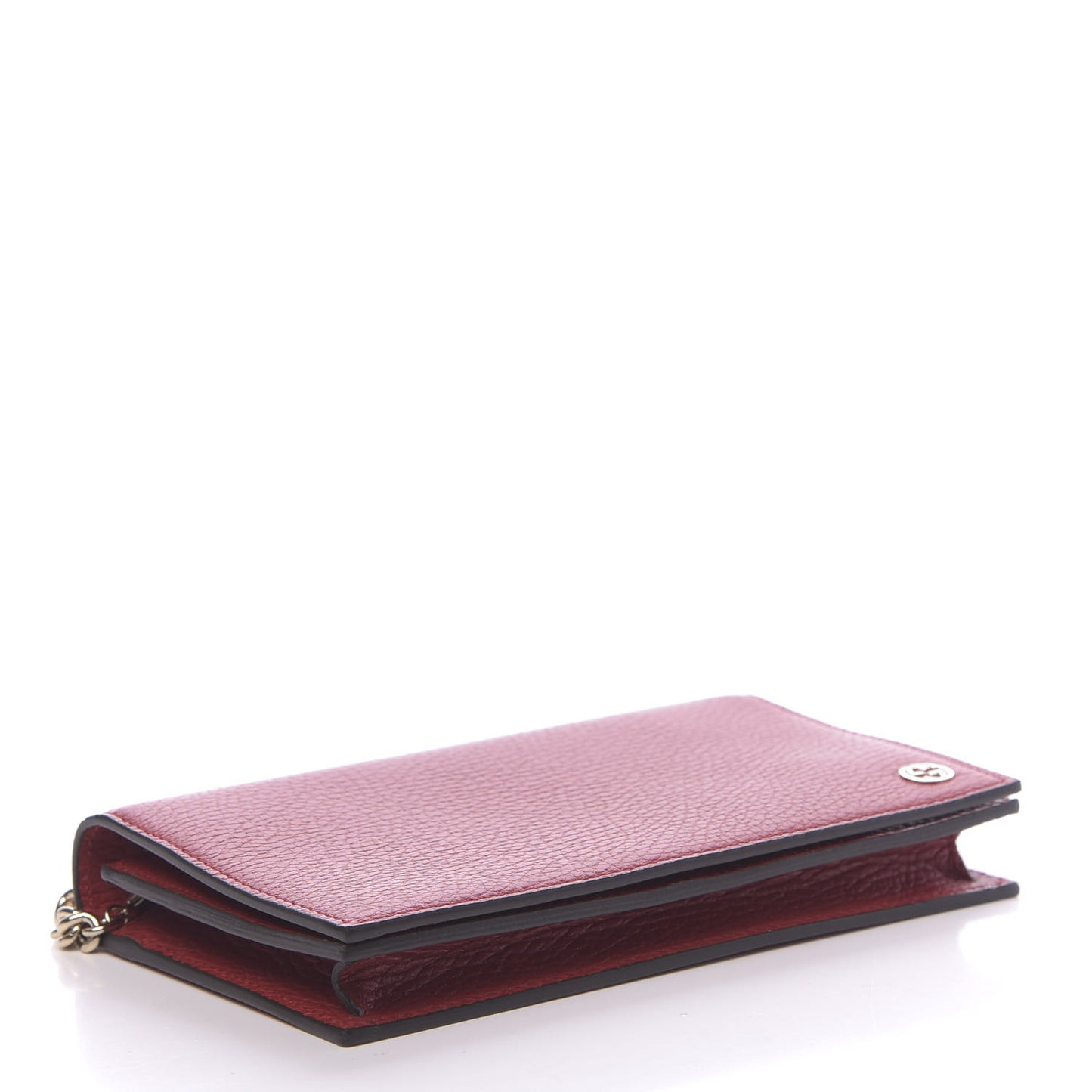 Dollar Calfskin Medium Betty Chain Wallet Red