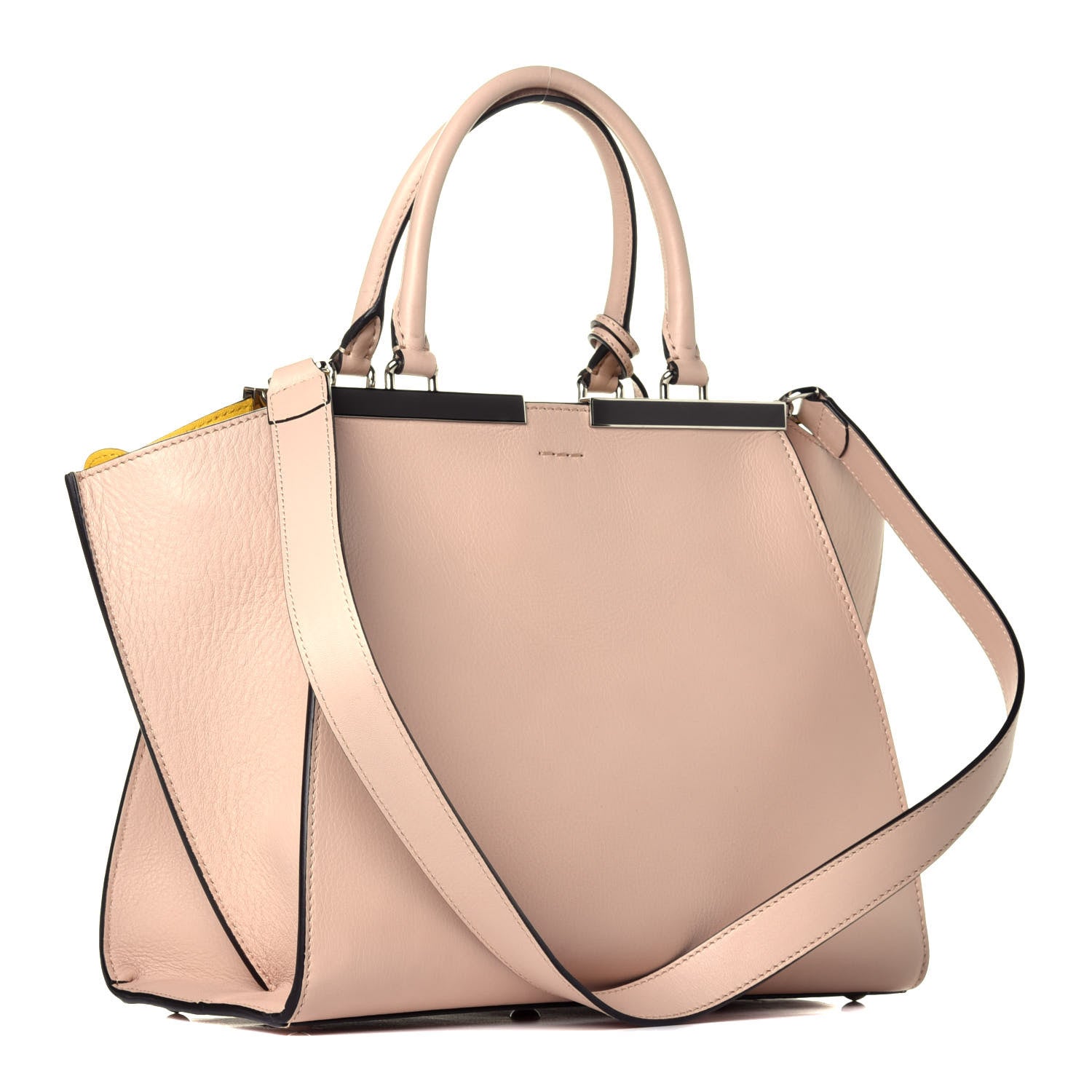 Fendi Vitello Dolce Shiny Nappa Petite 3Jours Tote Beige Chantilly 4 of 10