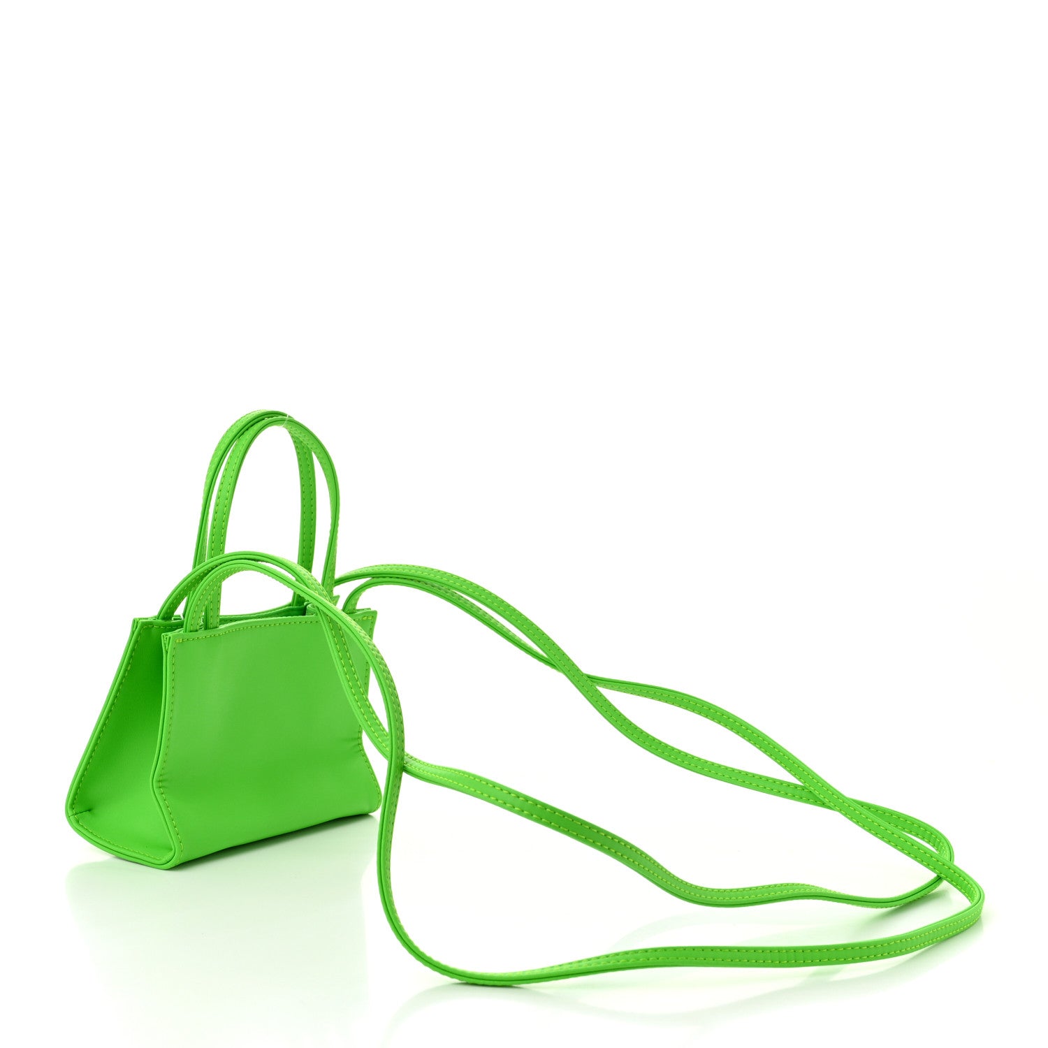 Telfar Vegan Leather Small Shopping Bag Highlighter Green 3 of 10